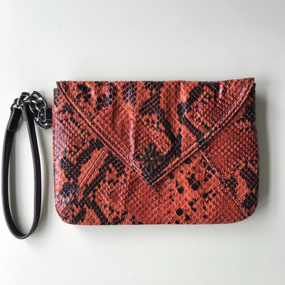Vera Wang Snakeskin Snake Clutch Bag